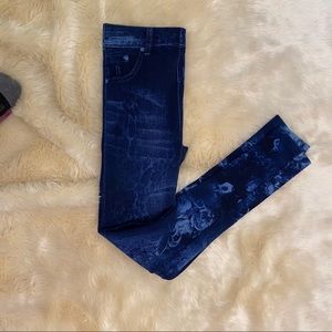 H 2 Gear jean print leggings size small/medium
